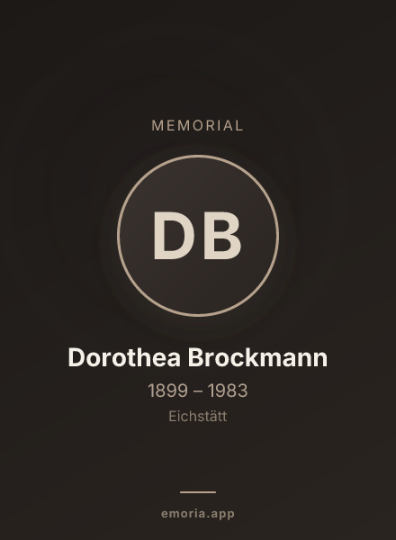 Memorial portrait of Dorothea Brockmann