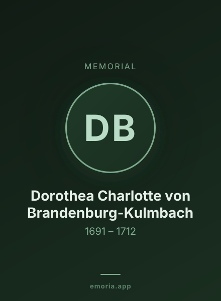 Memorial portrait of Dorothea Charlotte von Brandenburg-Kulmbach
