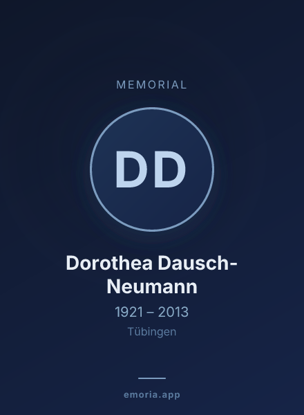 Memorial portrait of Dorothea Dausch-Neumann