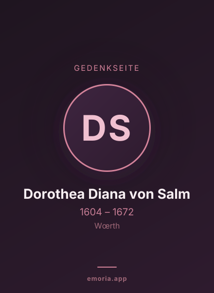 Gedenkportrait von Dorothea Diana von Salm