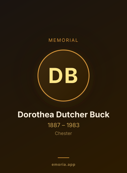 Memorial portrait of Dorothea Dutcher Buck