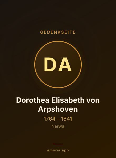 Gedenkportrait von Dorothea Elisabeth von Arpshoven