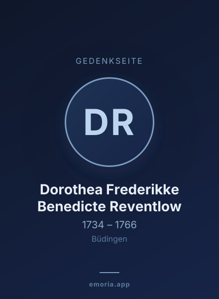 Gedenkportrait von Dorothea Frederikke Benedicte Reventlow