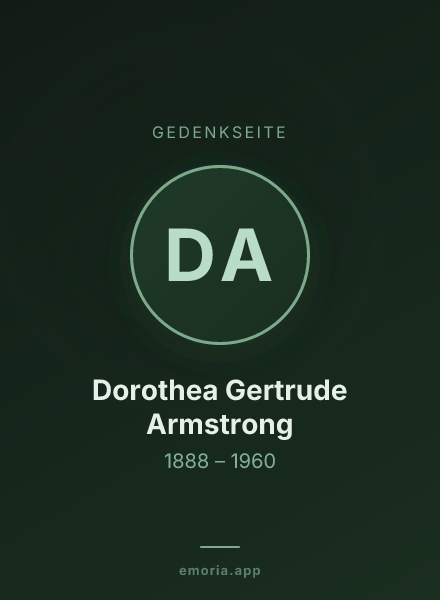 Gedenkportrait von Dorothea Gertrude Armstrong