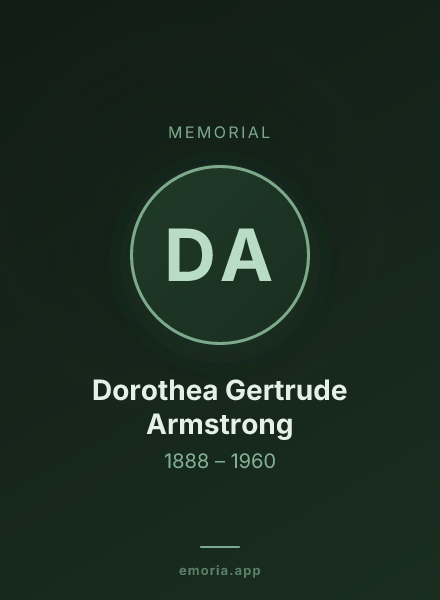 Memorial portrait of Dorothea Gertrude Armstrong