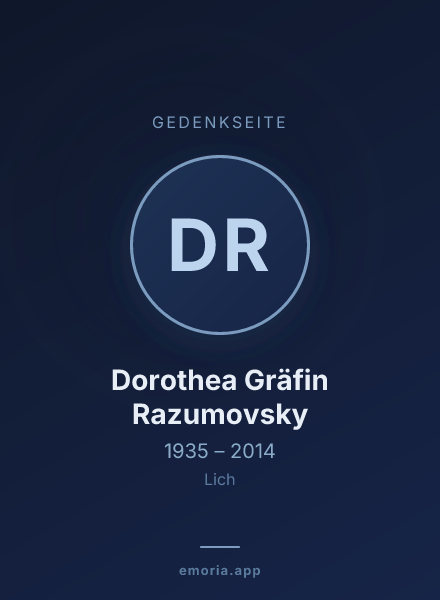 Gedenkportrait von Dorothea Gräfin Razumovsky
