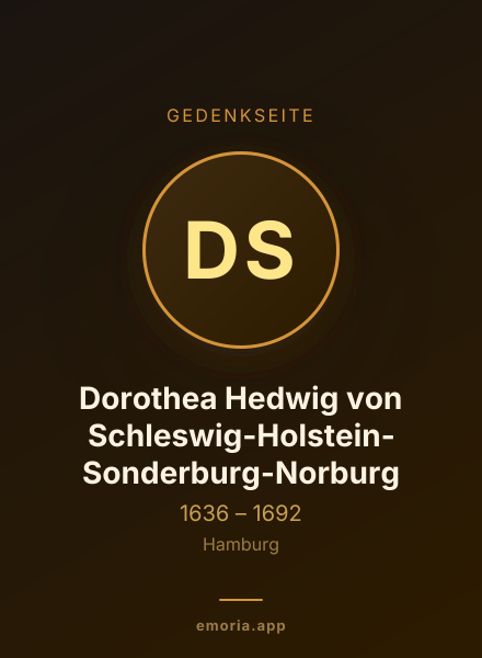 Gedenkportrait von Dorothea Hedwig von Schleswig-Holstein-Sonderburg-Norburg