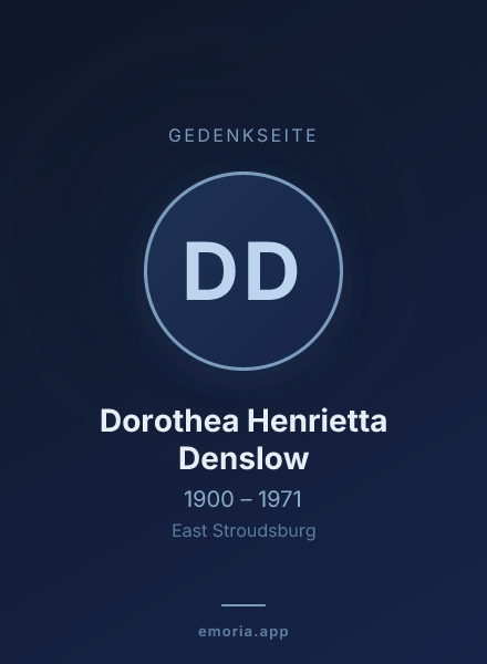 Gedenkportrait von Dorothea Henrietta Denslow