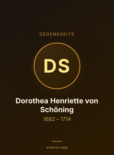 Gedenkportrait von Dorothea Henriette von Schöning