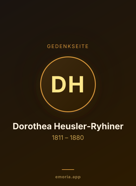Gedenkportrait von Dorothea Heusler-Ryhiner