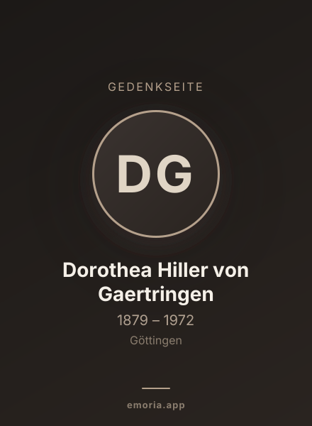 Gedenkportrait von Dorothea Hiller von Gaertringen