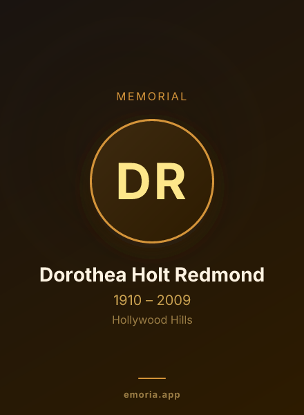 Memorial portrait of Dorothea Holt Redmond