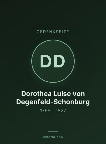 Gedenkportrait von Dorothea Luise von Degenfeld-Schonburg