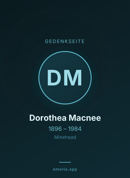 Gedenkportrait von Dorothea Macnee