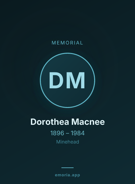 Memorial portrait of Dorothea Macnee