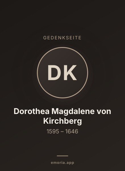 Gedenkportrait von Dorothea Magdalene von Kirchberg