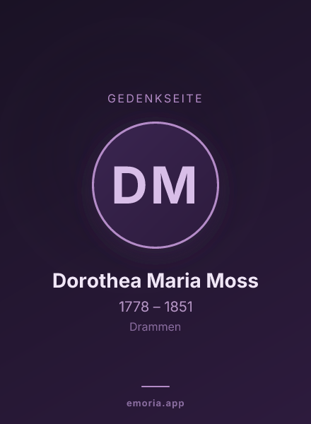 Gedenkportrait von Dorothea Maria Moss