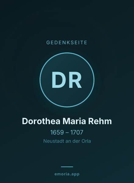 Gedenkportrait von Dorothea Maria Rehm