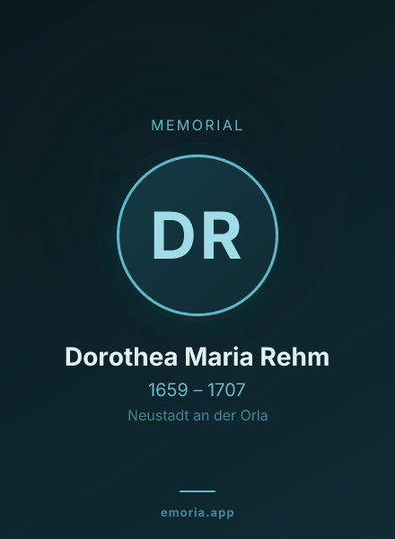 Memorial portrait of Dorothea Maria Rehm