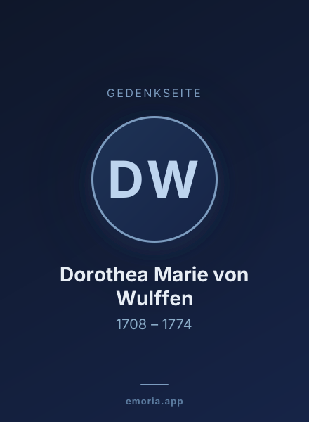 Gedenkportrait von Dorothea Marie von Wulffen