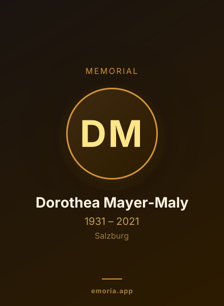 Memorial portrait of Dorothea Mayer-Maly