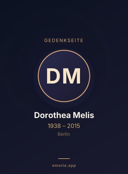 Gedenkportrait von Dorothea Melis
