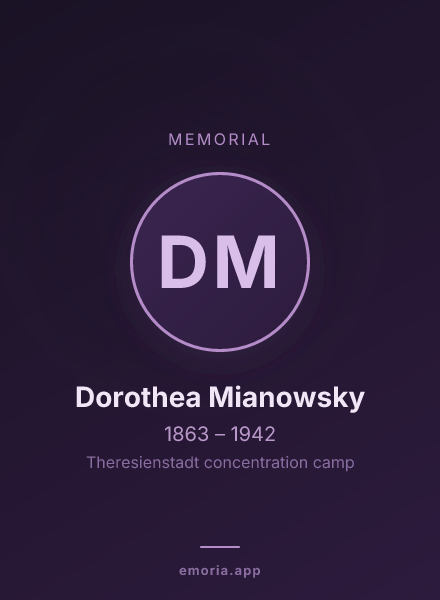 Memorial portrait of Dorothea Mianowsky