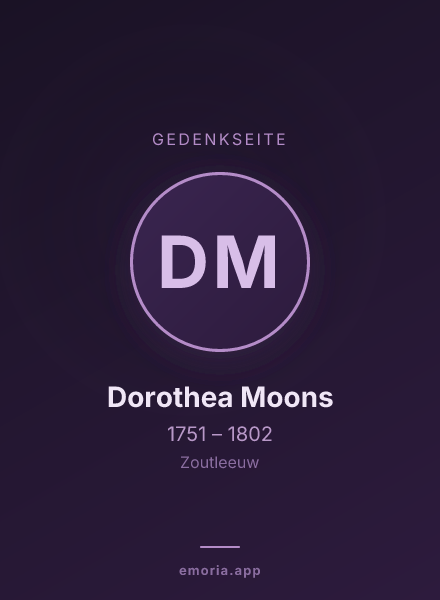 Gedenkportrait von Dorothea Moons