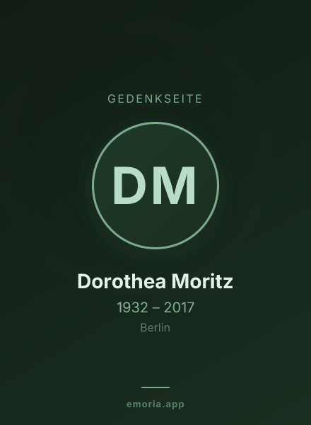 Gedenkportrait von Dorothea Moritz