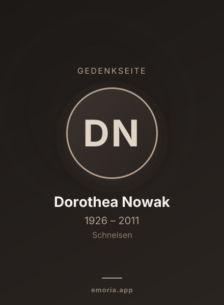 Gedenkportrait von Dorothea Nowak