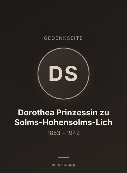 Gedenkportrait von Dorothea Prinzessin zu Solms-Hohensolms-Lich