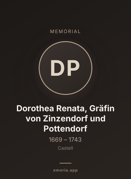 Memorial portrait of Dorothea Renata, Gräfin von Zinzendorf und Pottendorf