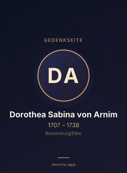 Gedenkportrait von Dorothea Sabina von Arnim