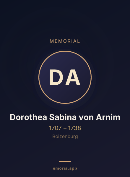 Memorial portrait of Dorothea Sabina von Arnim