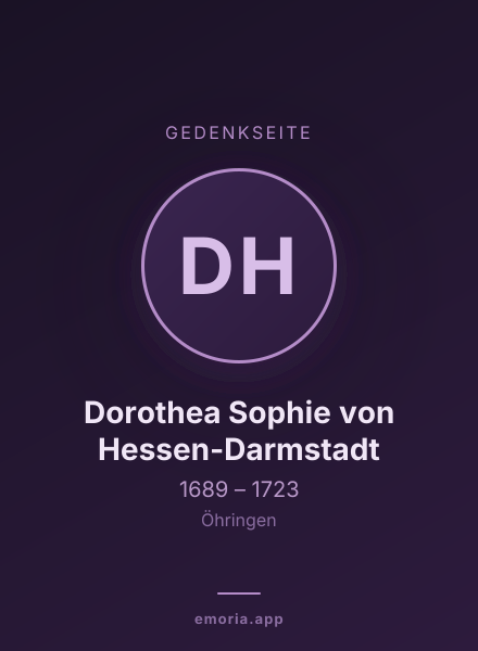 Gedenkportrait von Dorothea Sophie von Hessen-Darmstadt