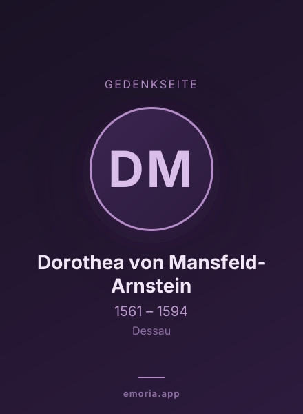 Gedenkportrait von Dorothea von Mansfeld-Arnstein
