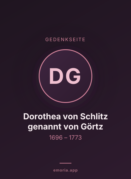 Gedenkportrait von Dorothea von Schlitz genannt von Görtz