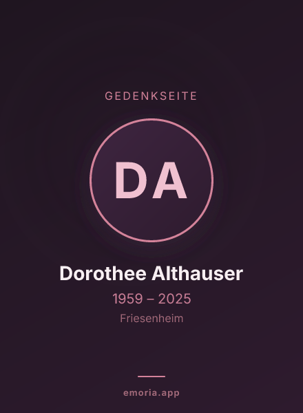 Gedenkportrait von Dorothee Althauser
