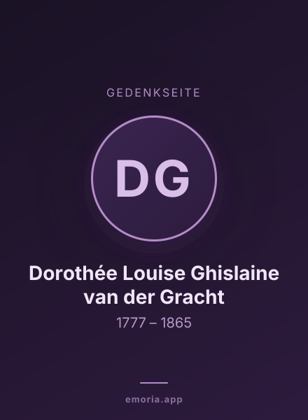 Gedenkportrait von Dorothée Louise Ghislaine van der Gracht