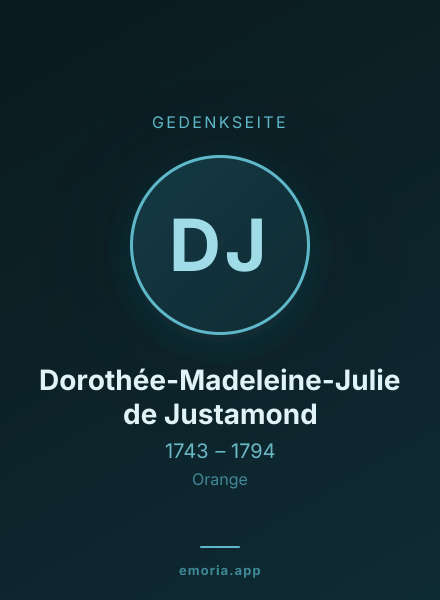Gedenkportrait von Dorothée-Madeleine-Julie de Justamond
