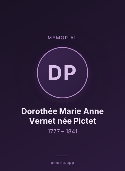 Memorial portrait of Dorothée Marie Anne Vernet née Pictet