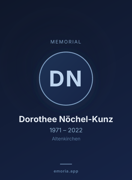 Memorial portrait of Dorothee Nöchel-Kunz