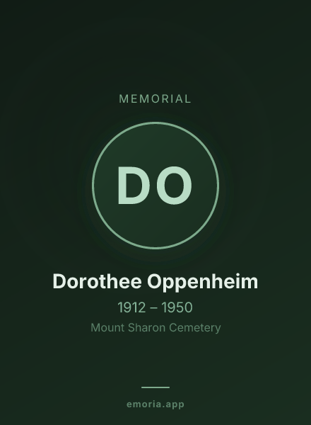 Memorial portrait of Dorothee Oppenheim