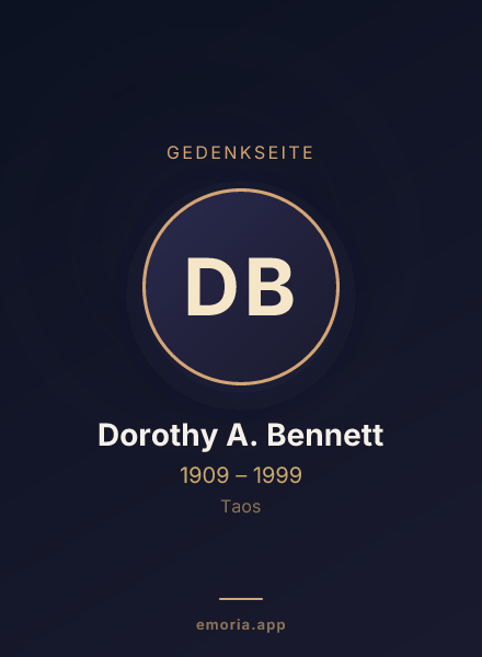Gedenkportrait von Dorothy A. Bennett