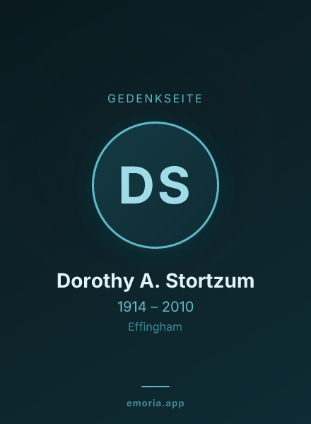 Gedenkportrait von Dorothy A. Stortzum