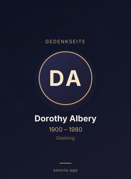 Gedenkportrait von Dorothy Albery