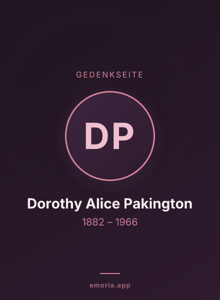Gedenkportrait von Dorothy Alice Pakington