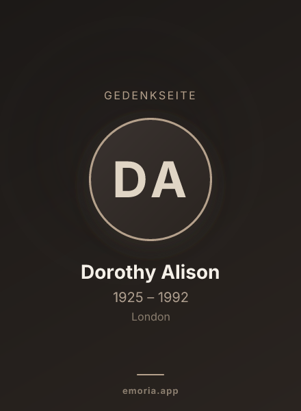 Gedenkportrait von Dorothy Alison