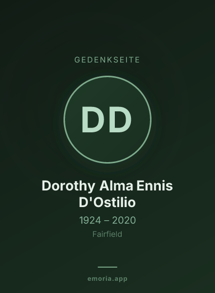 Gedenkportrait von Dorothy Alma Ennis D'Ostilio