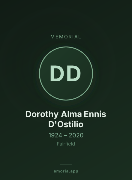 Memorial portrait of Dorothy Alma Ennis D'Ostilio